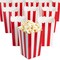 Set of 100 Mini Popcorn Favor Boxes - 3x5 Snack Containers for Carnival Party Supplies, Movie Night, Birthdays, Red and White, 20 Ounce, 3.3 x 5.6 Inches